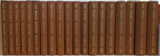 Wisden Cricketers Almanacks: 1879-1897, hardback reprints published by Willows (19)